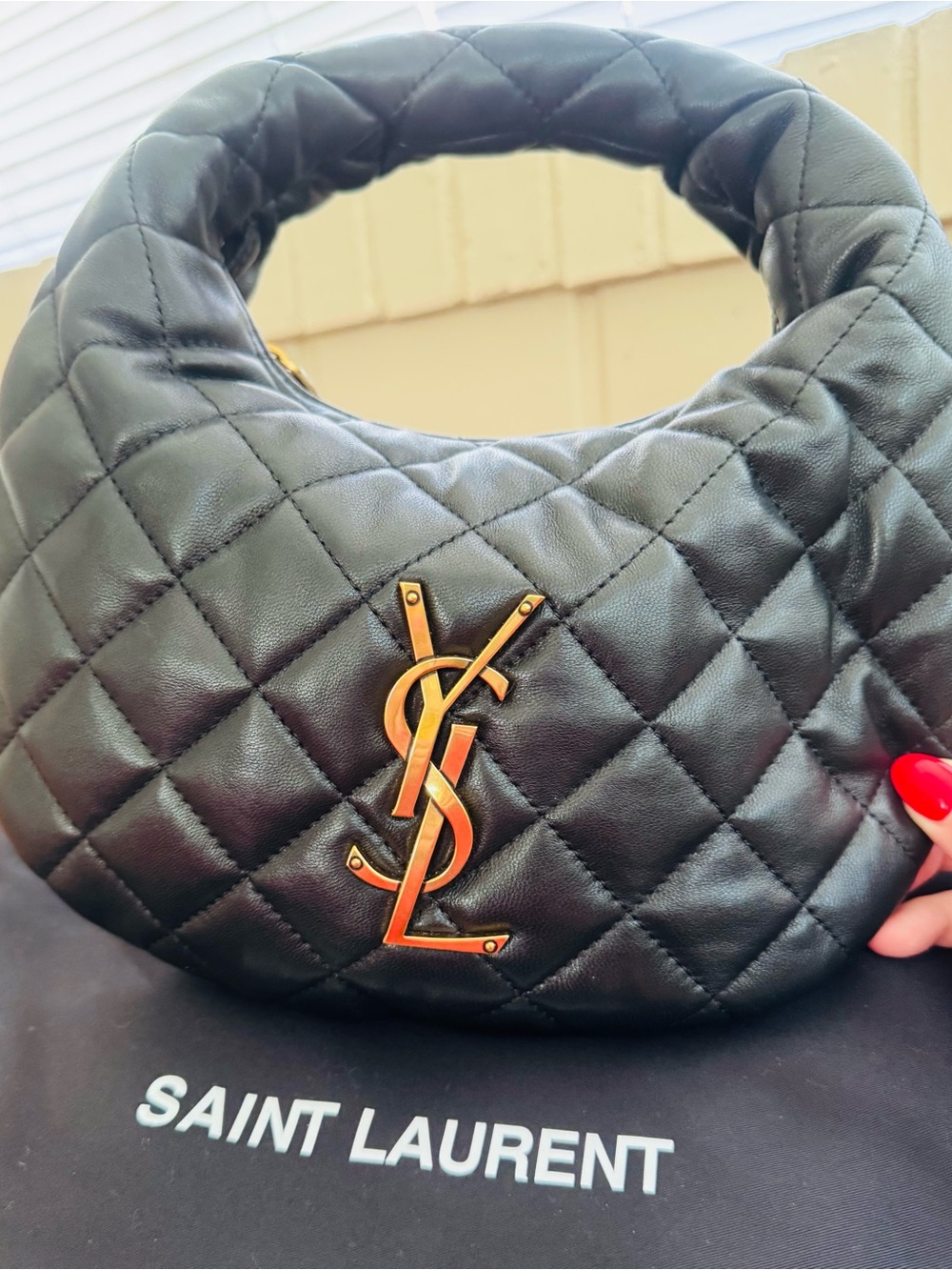 Designer inspired lambskin quilted hobo bag-dust bag included!